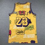 NBA 23 James Lakers Graffiti Maillot jaune